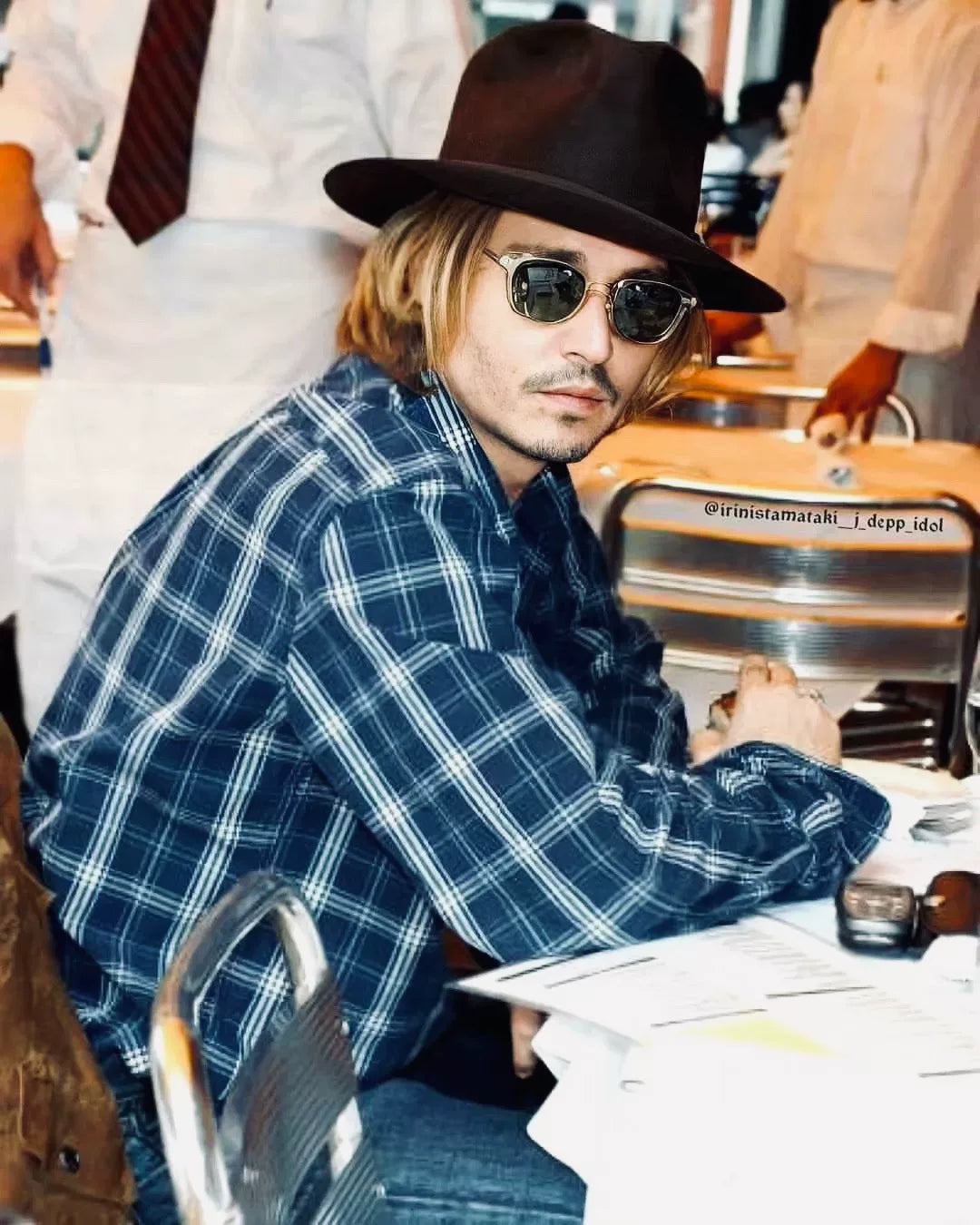 RRL Indigo Check Shirt (Vintage S)