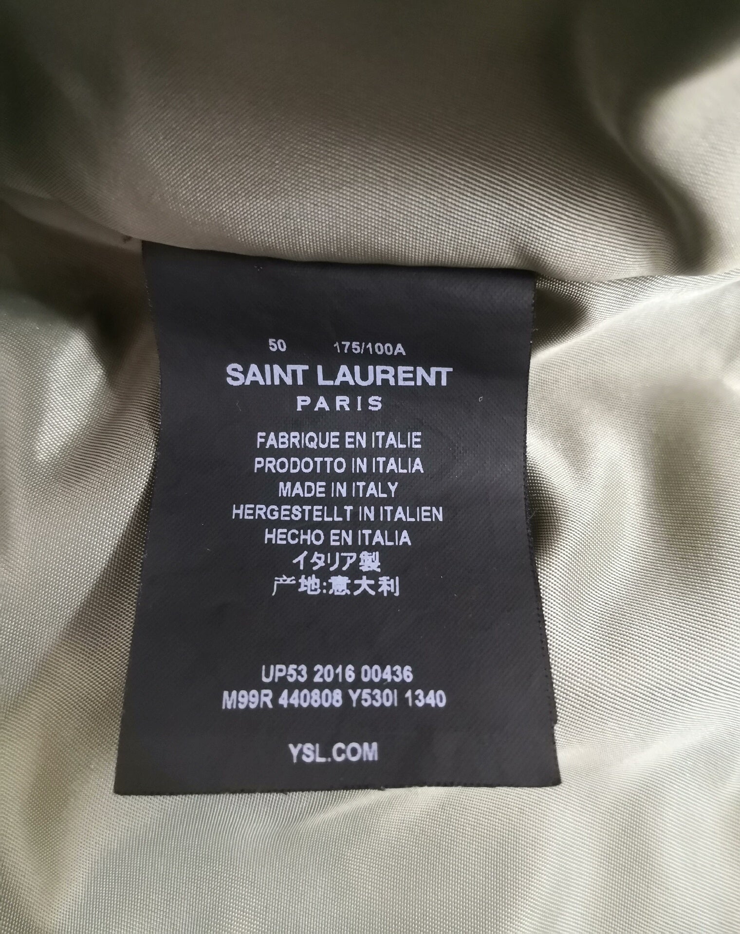 Saint Laurent MA1 Olive Green Padded Jacket