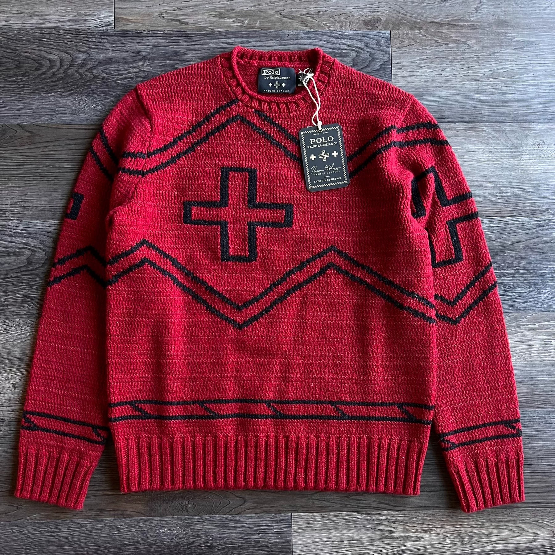 PRL x Naiomi Navajo Cross Red Sweater
