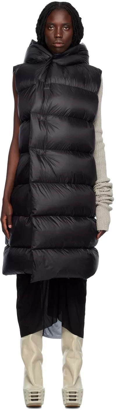 rick owens hooded down vest size 48