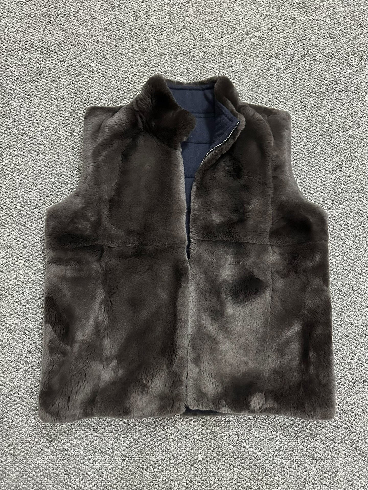 n.peal cashmere vest with faux fur collar