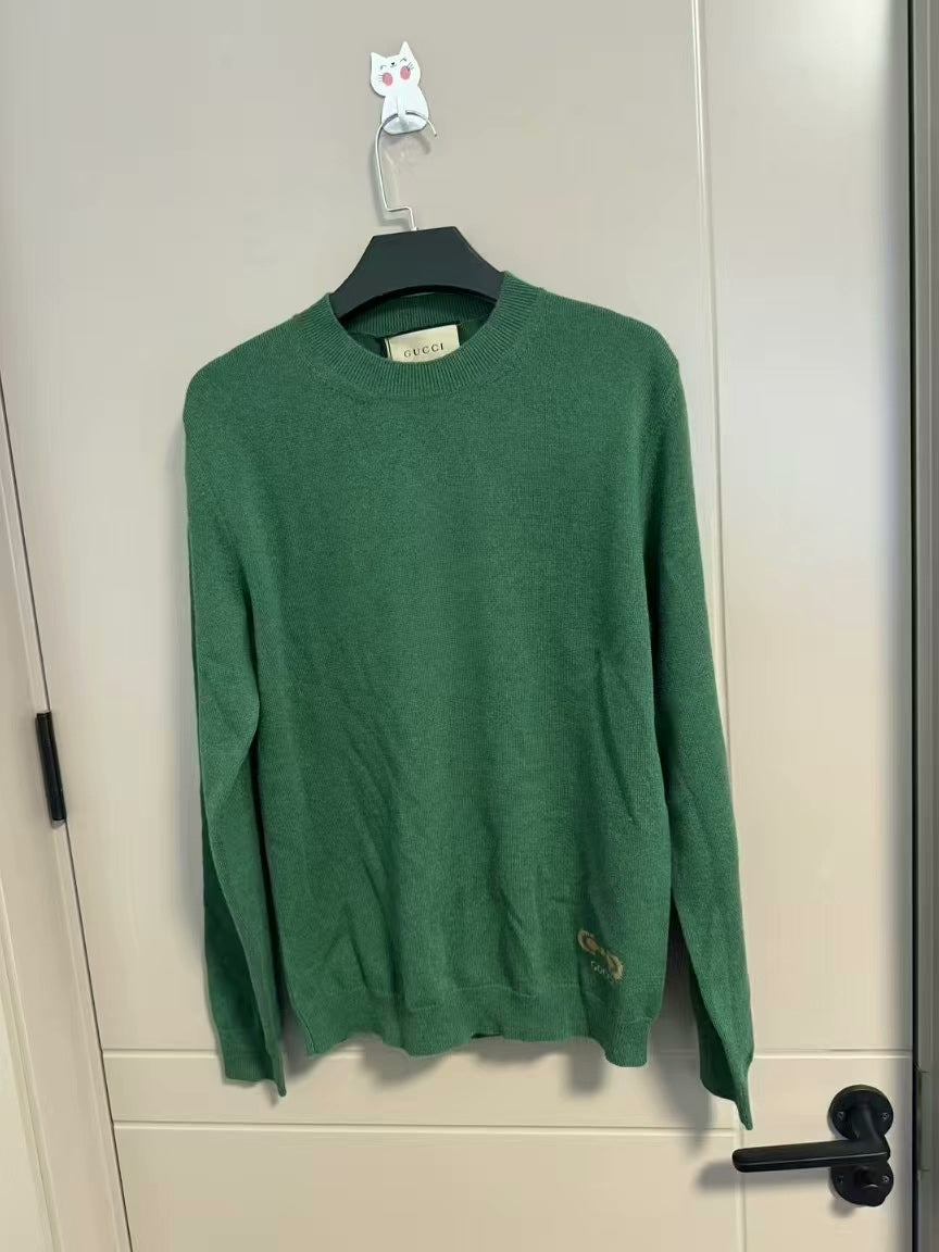 gucci deep green wool sweater size xs