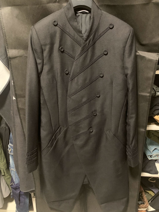 classic black wool coat by dior homme