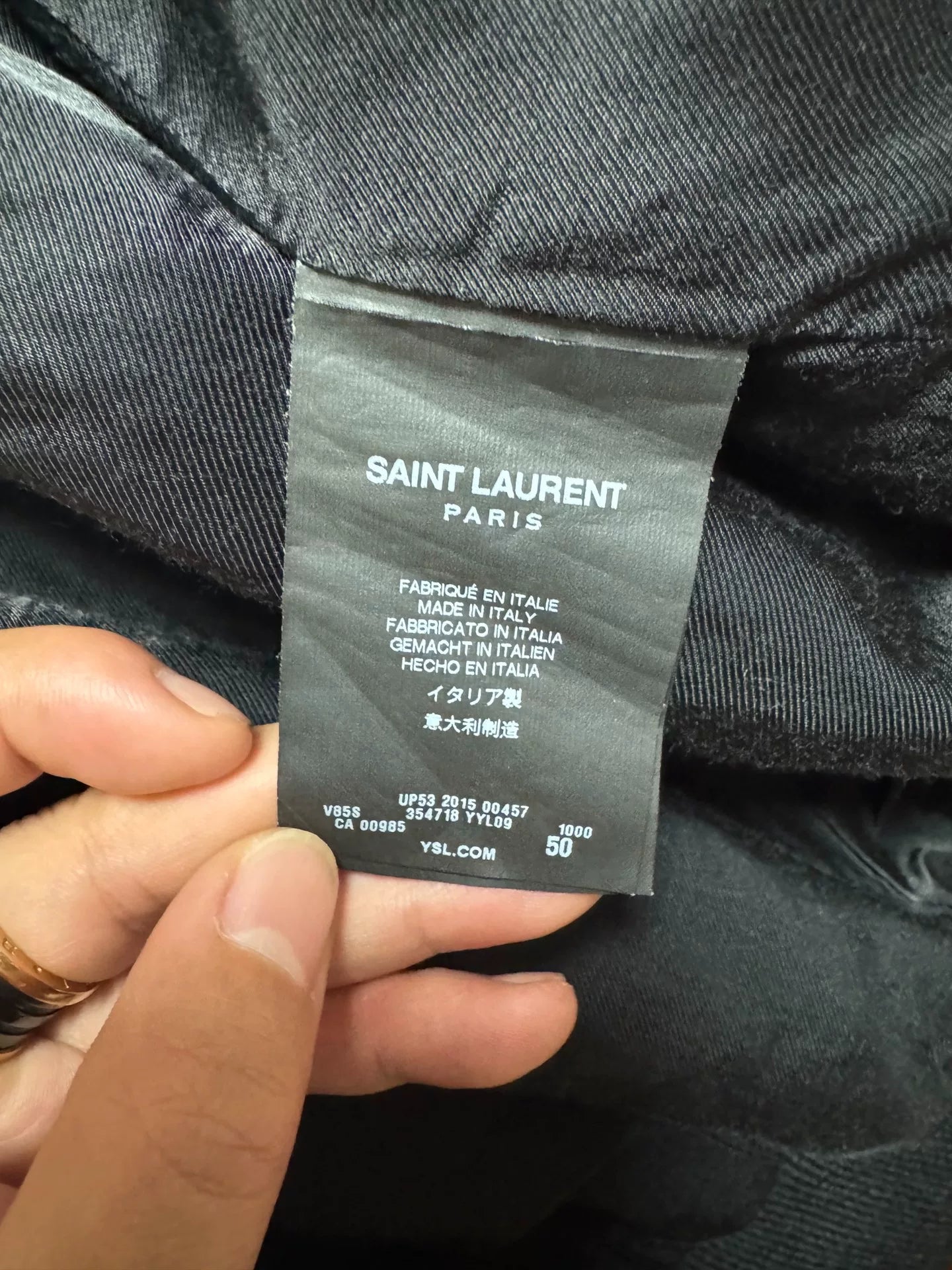 Saint Laurent Black Wool Leather Jacket