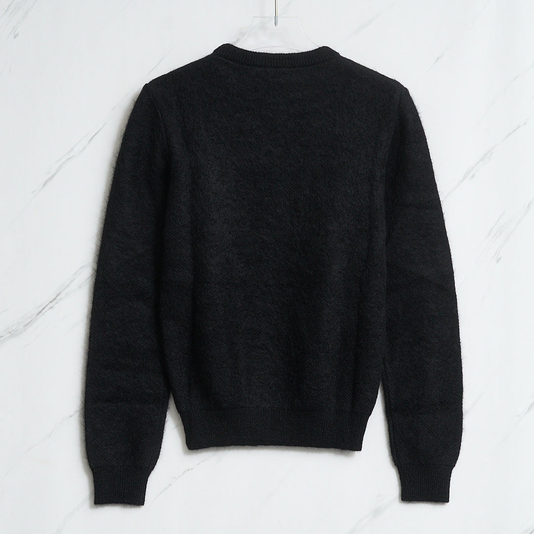 Saint Laurent Men's Black Crewneck Sweater