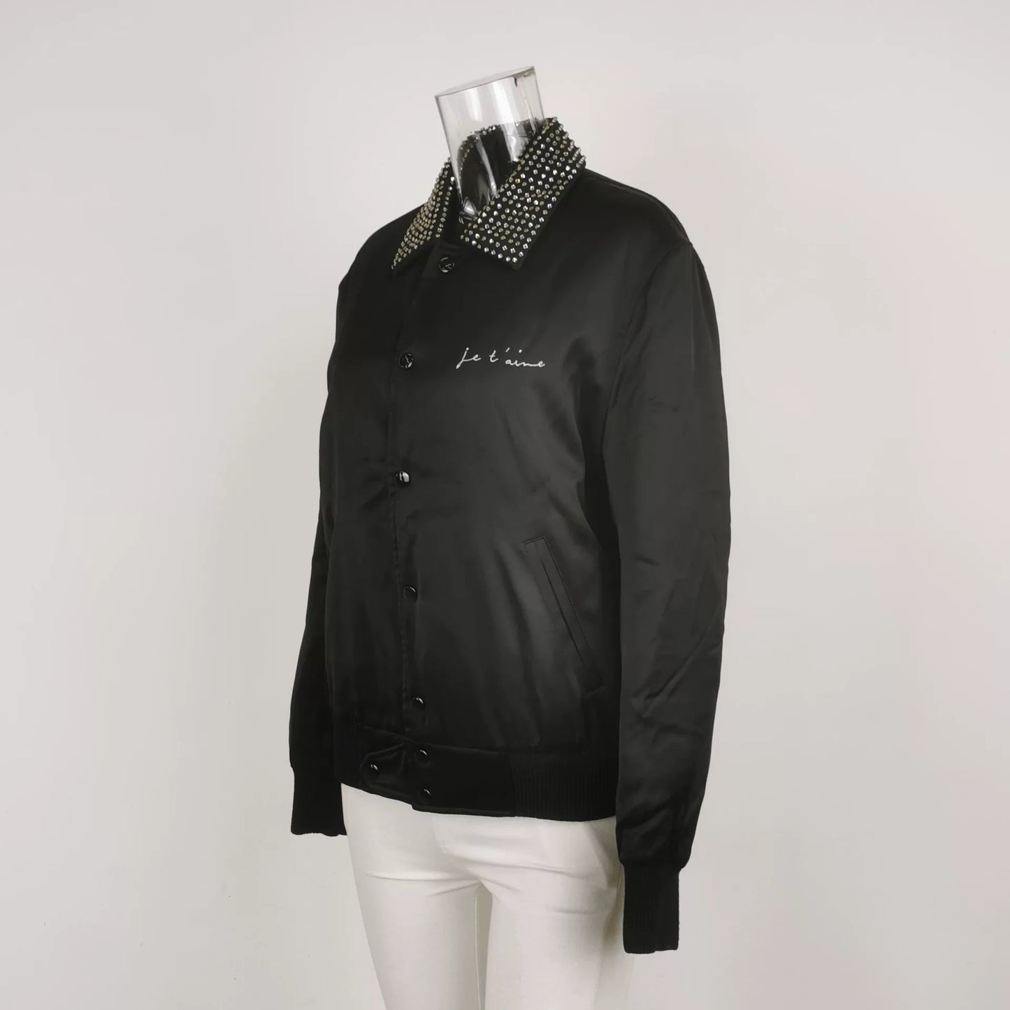 Saint Laurent Black Studded Collar Jacket