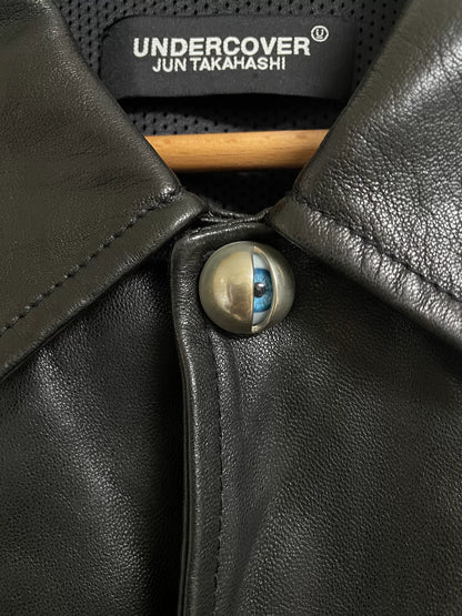 UNDERCOVER Eye Button Oversized Leather Jacket
