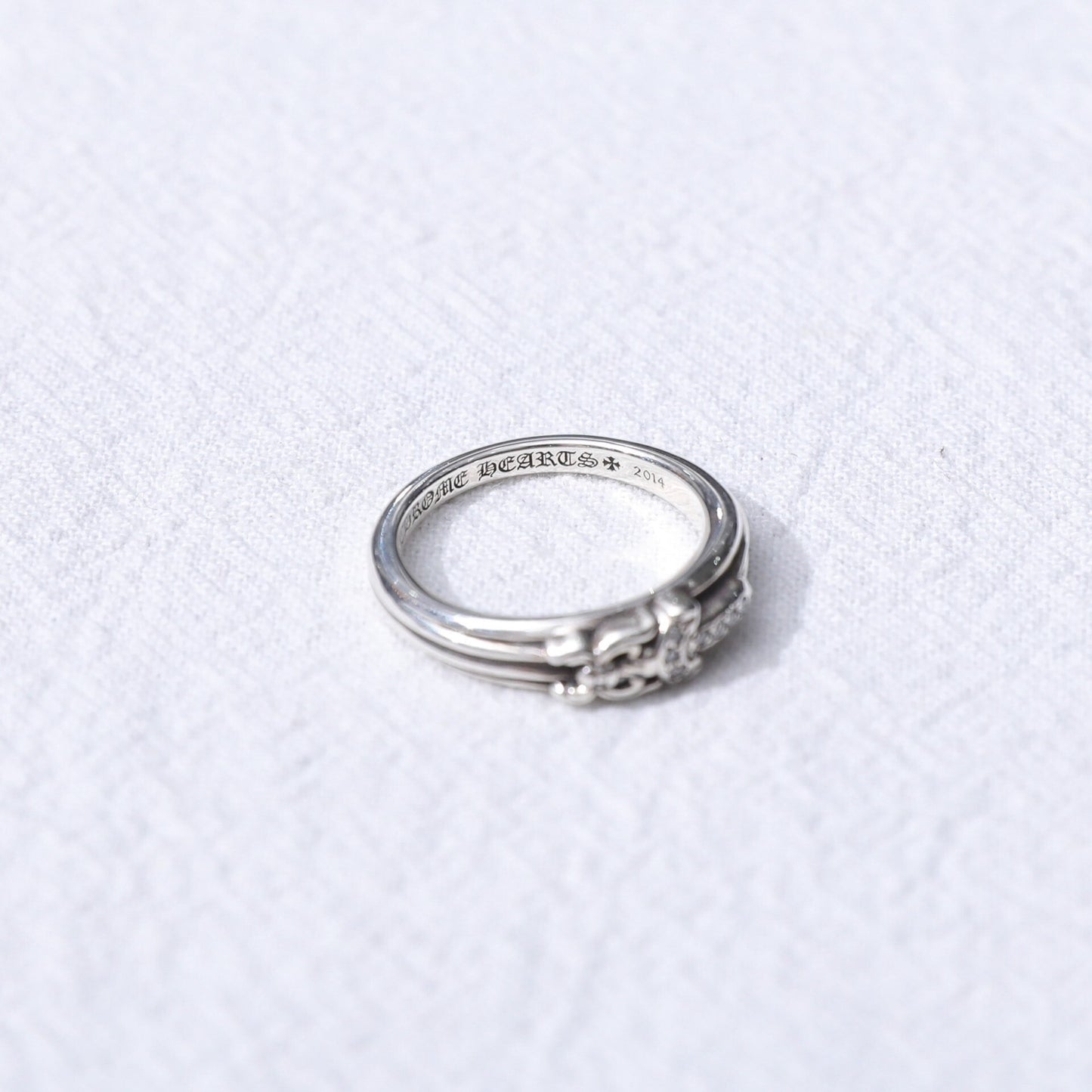 Chrome Hearts 925 Silver White Diamond Sword Ring
