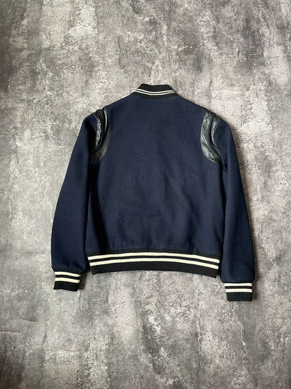 Saint Laurent Navy Varsity Wool Jacket