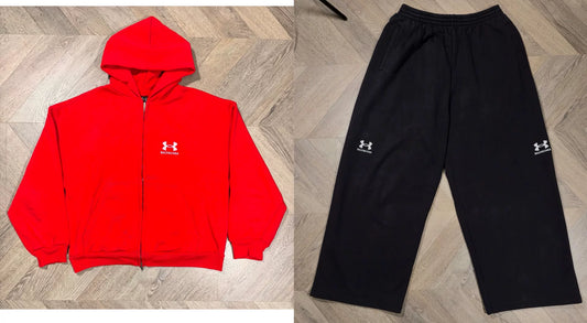 balenciaga under armour embroidered zip hoodie set