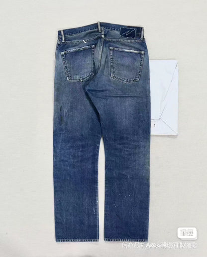 Visvim Dry4 Distressed Blue Denim