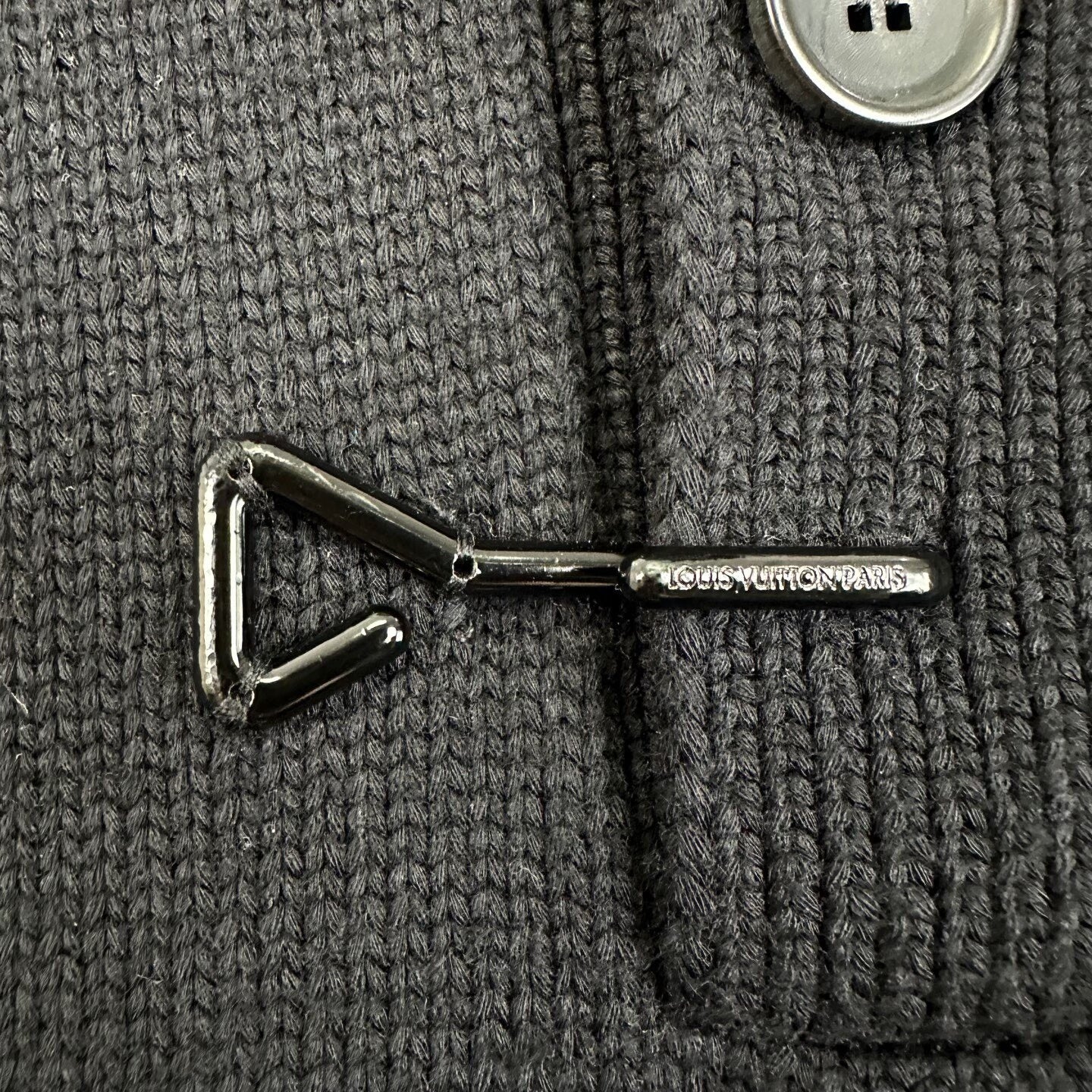 Louis Vuitton Black Polo Collar Wool Sweater