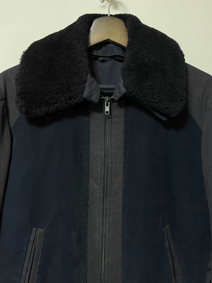 maison martin margiela detachable fur collar jacket