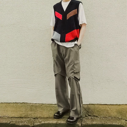 kiko kostadinov wool vest with patterns