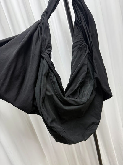 yohji yamamoto double-layered bag with wool