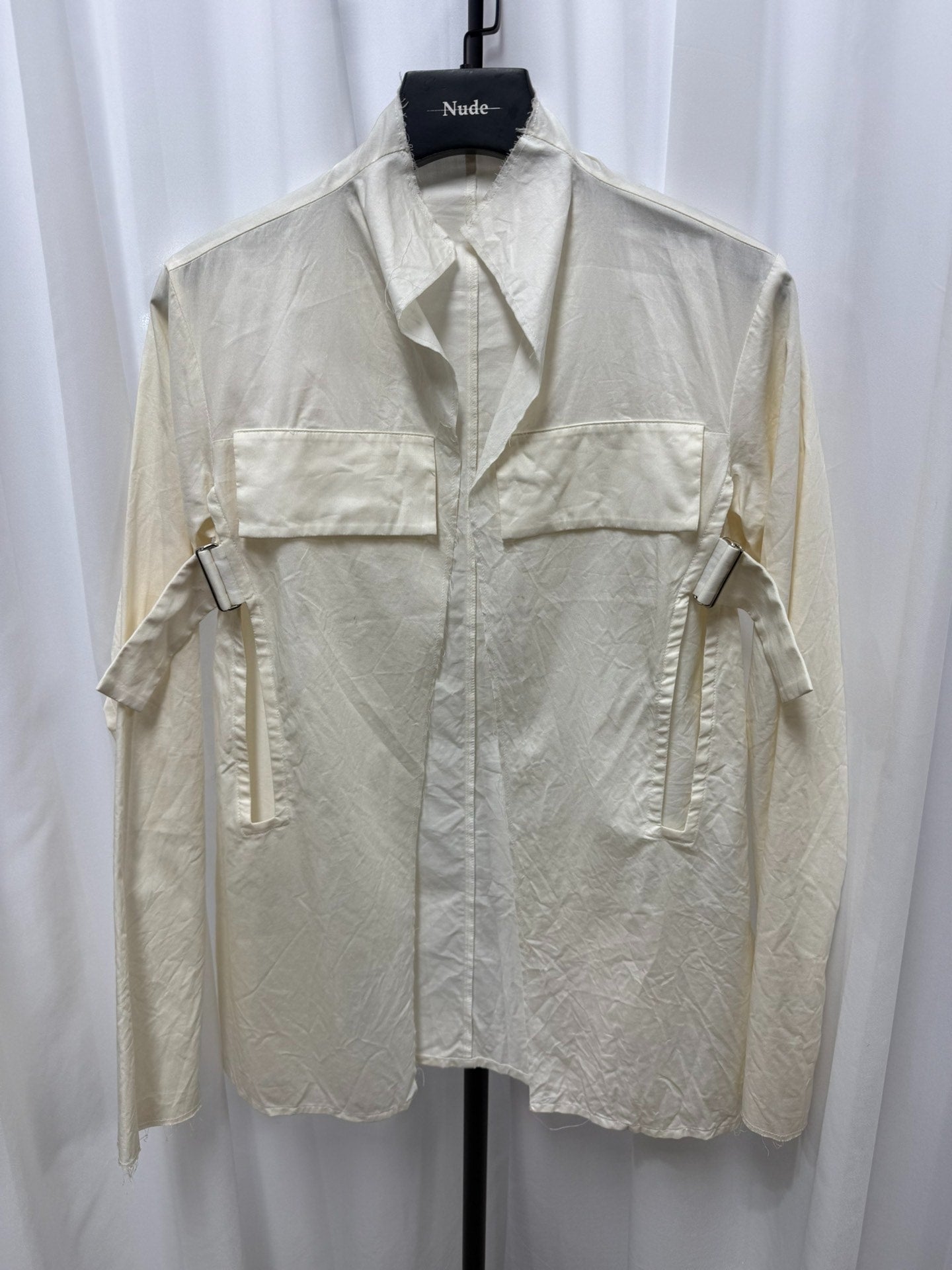 Yohji Yamamoto Main Line Distressed Silk Blend Shirt