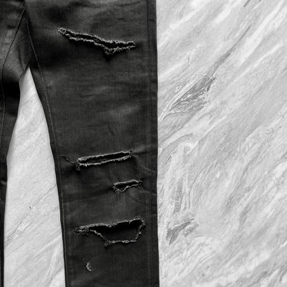 Saint Laurent 16SS Distressed Black Jeans