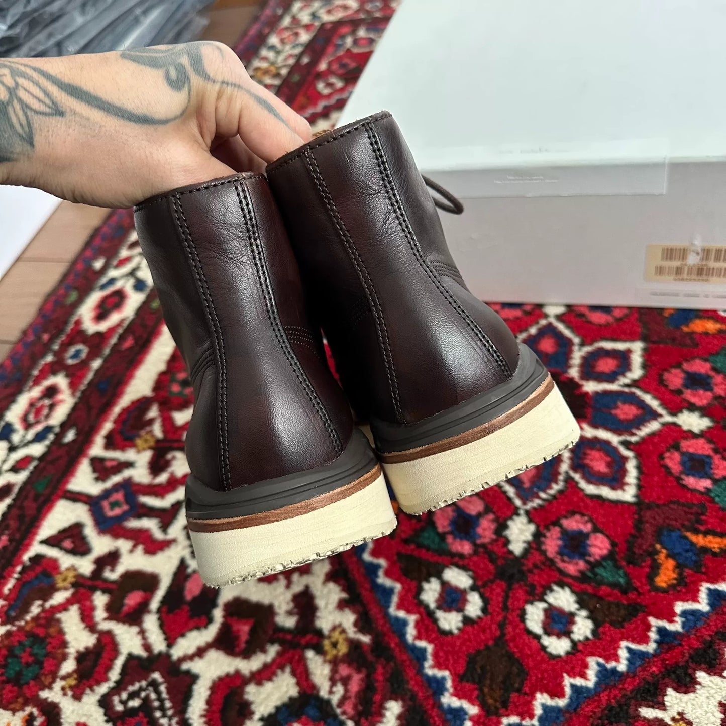 visvim virgil boots in dark brown