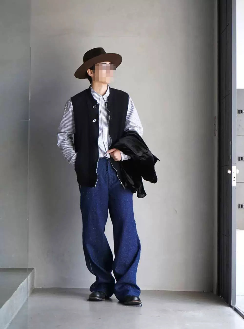 undercover felted wool stand-collar vest