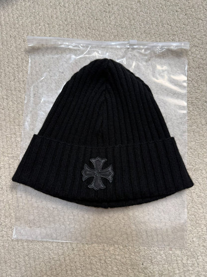 Chrome Hearts Cross Patch Black Cashmere Beanie