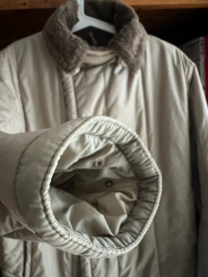 double-breasted cotton outerwear jacket