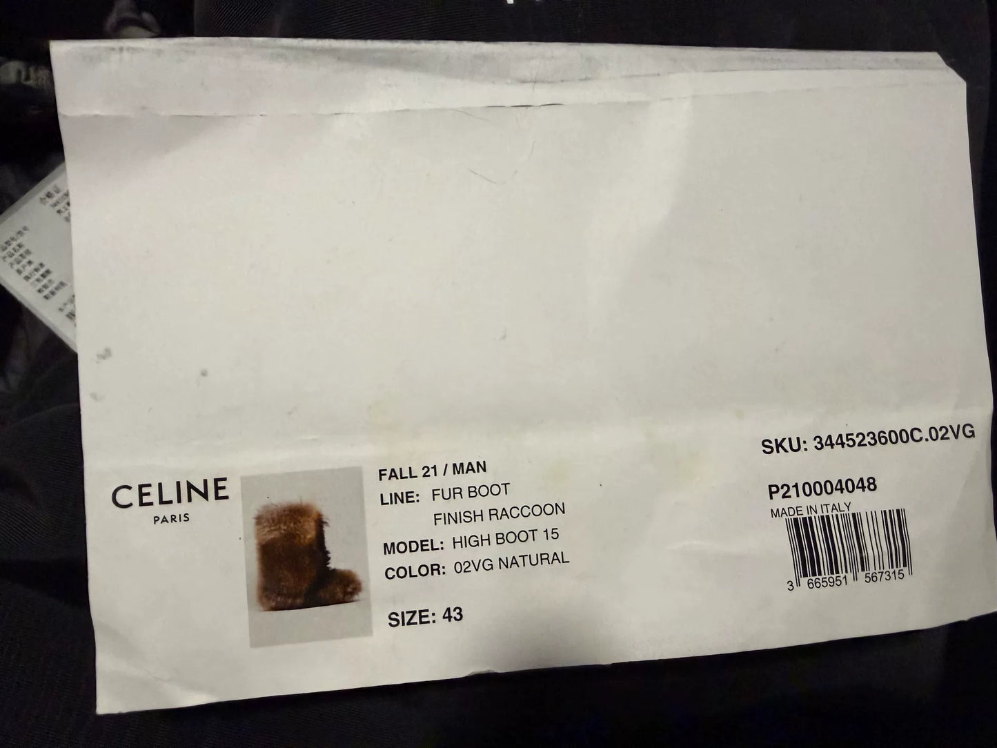 Celine Homme Brown Faux Fur Boots