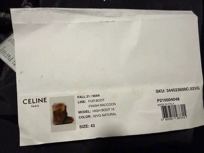 Celine Homme Brown Faux Fur Boots