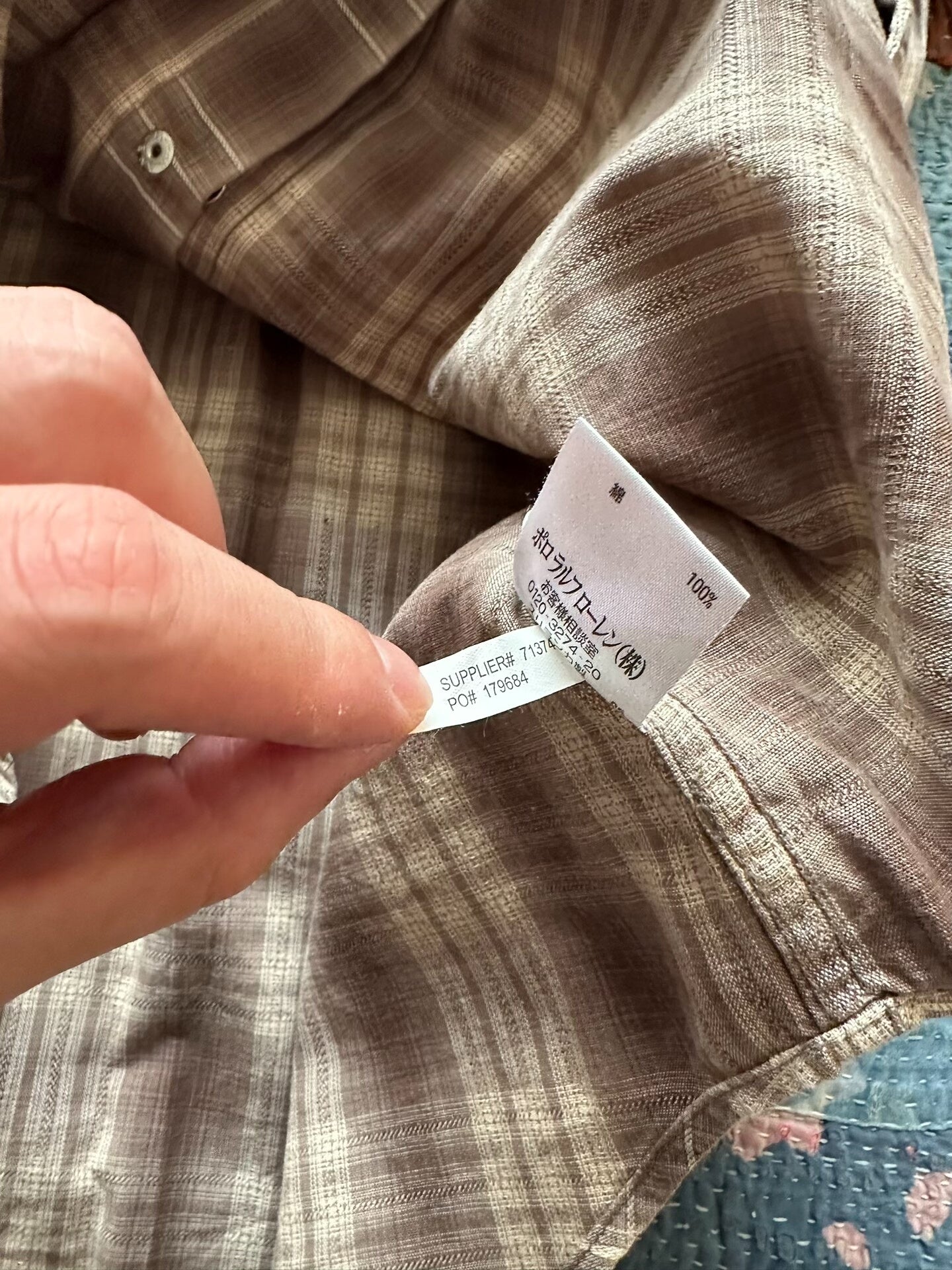 rrl western plaid long sleeve shirt