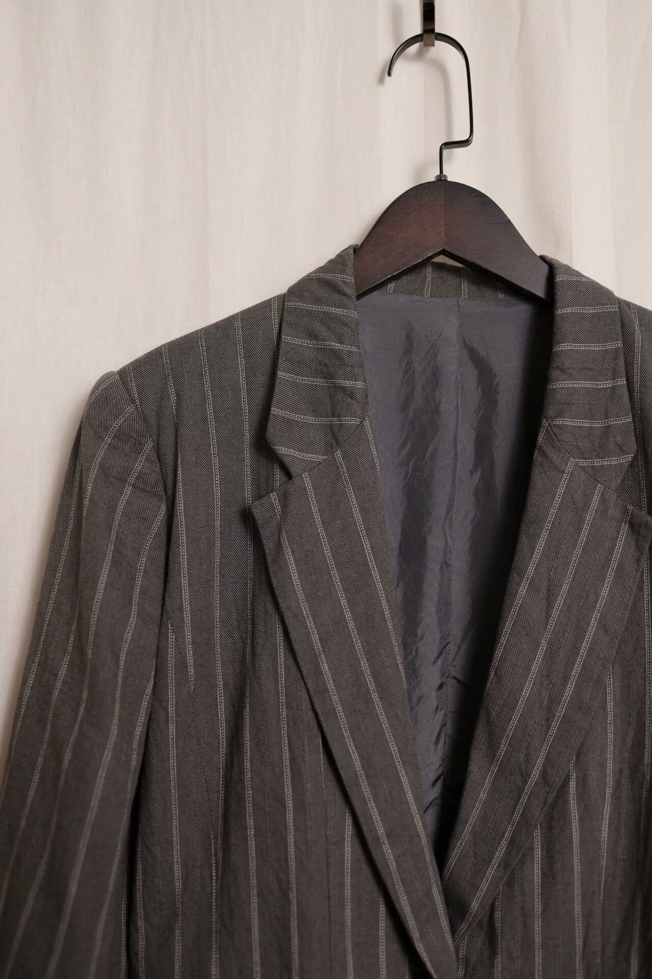 Y's by Yohji Yamamoto Gray Stripe Coat