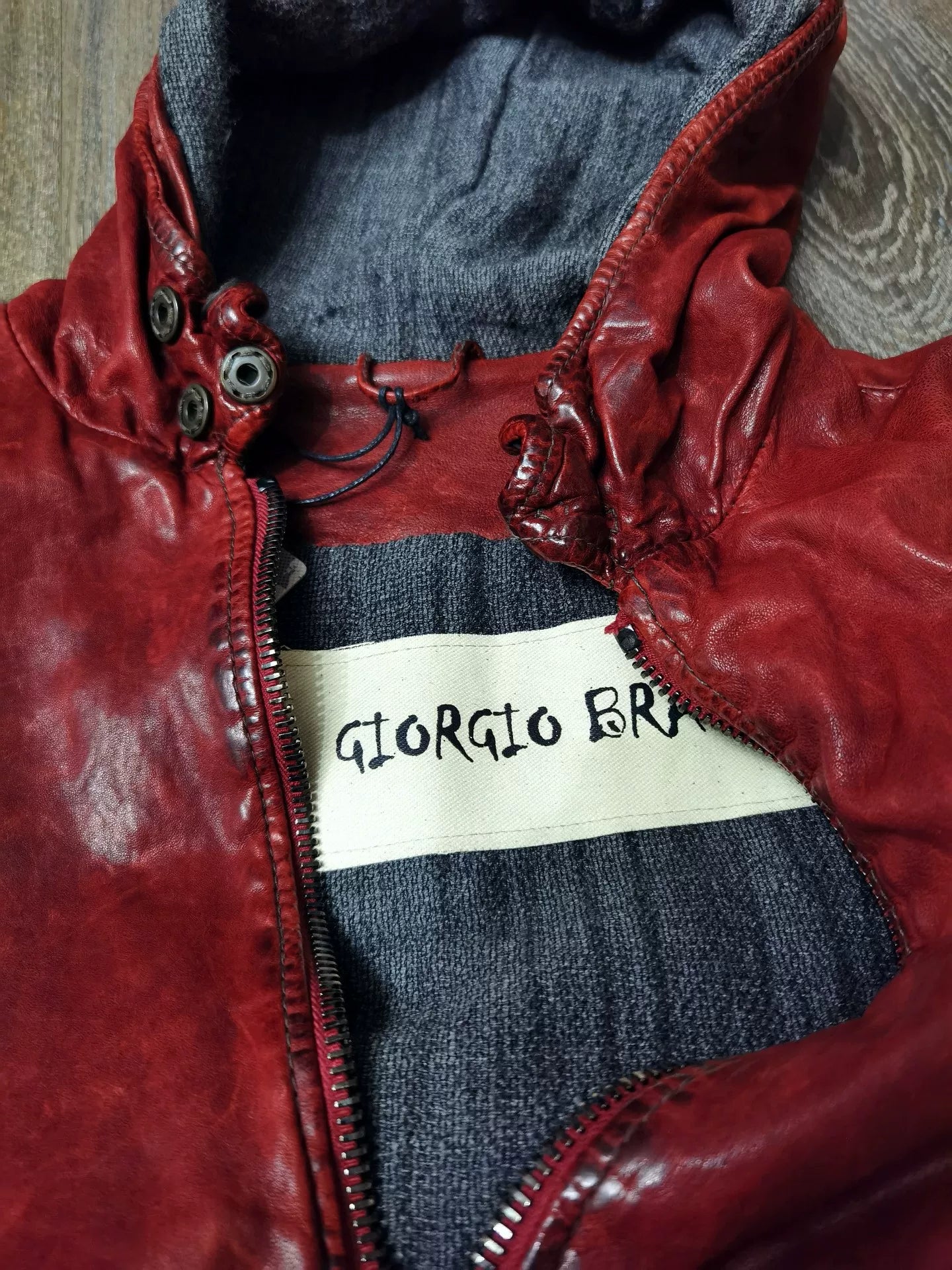 Giorgio Brato Old Hooded Leather Jacket