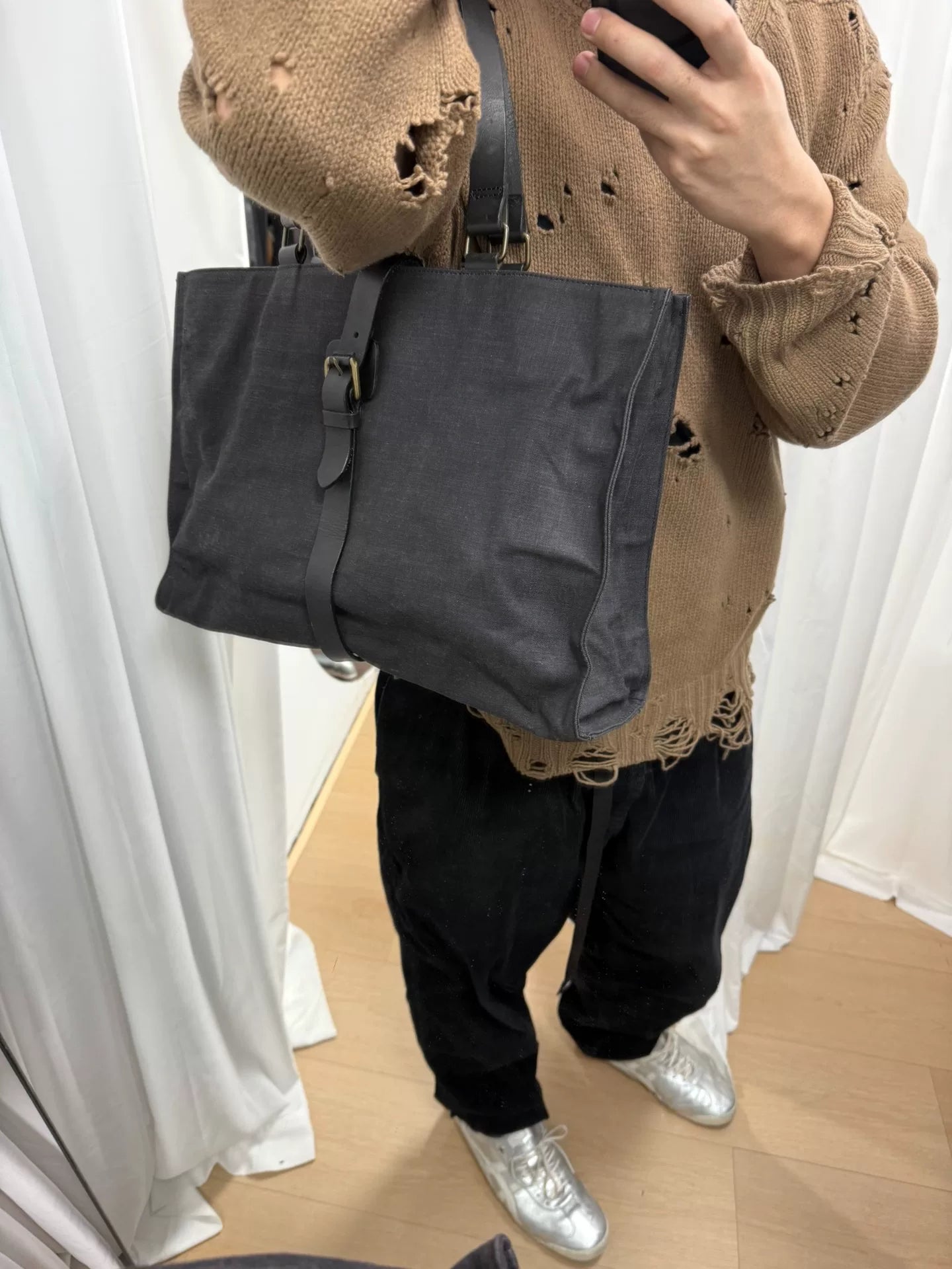 Dries van Noten Cotton-Linen Strap Handbag