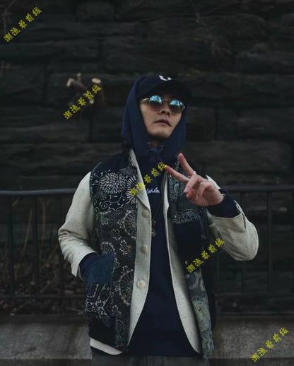 visvim insulator down vest kofu indigo pattern