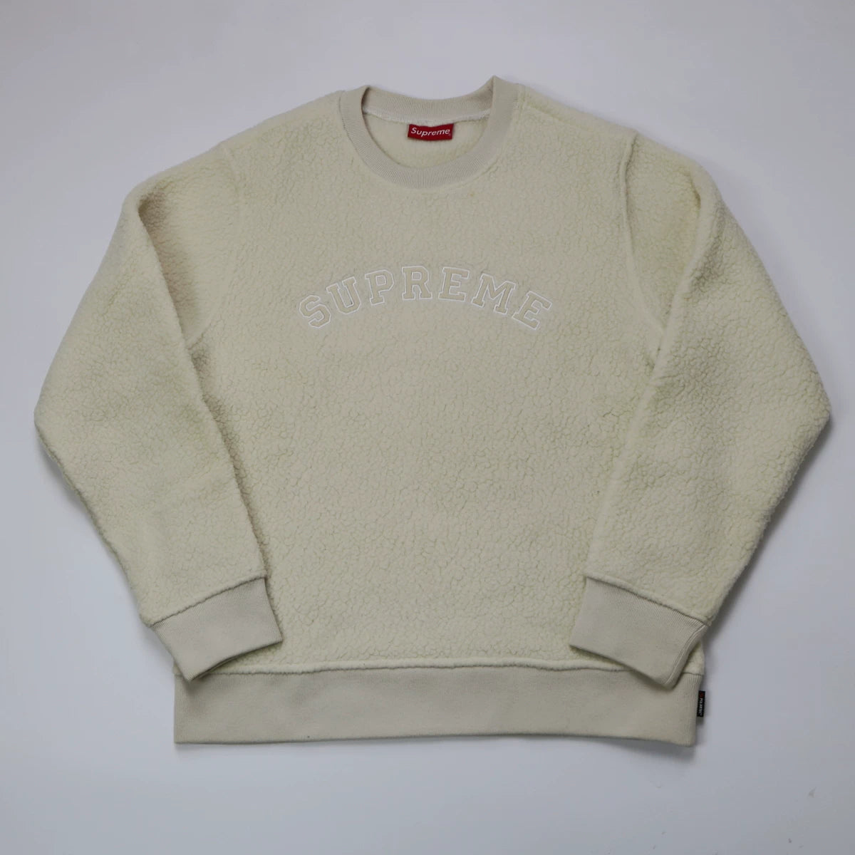 supreme polartec fleece sweatshirt in beige