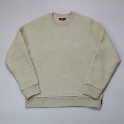 supreme polartec fleece sweatshirt in beige