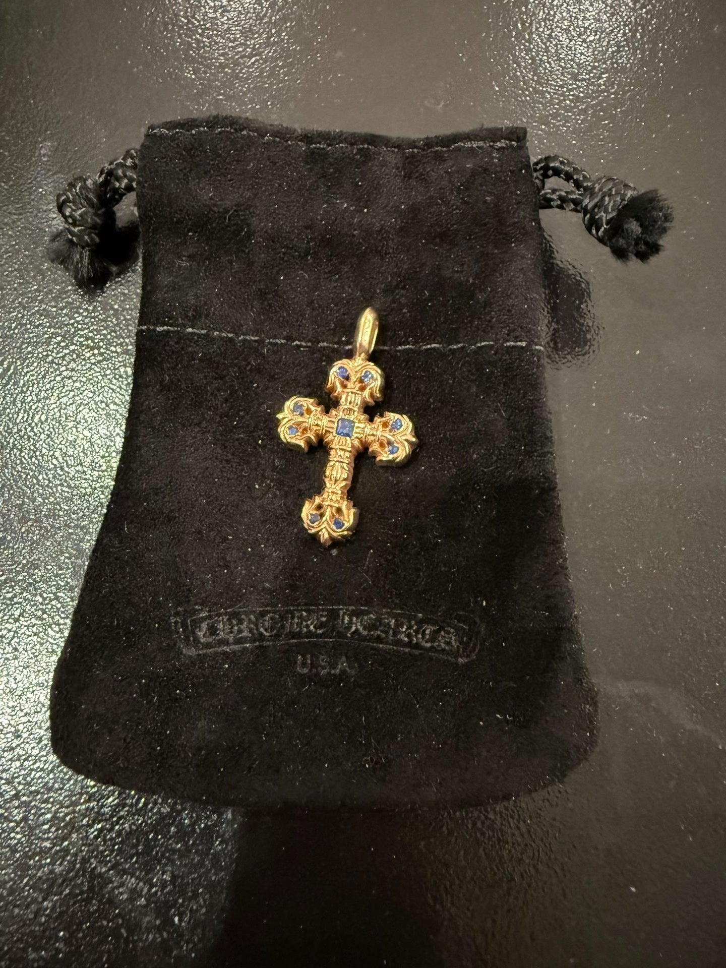 Chrome Hearts 22k Flame Cross Pendant
