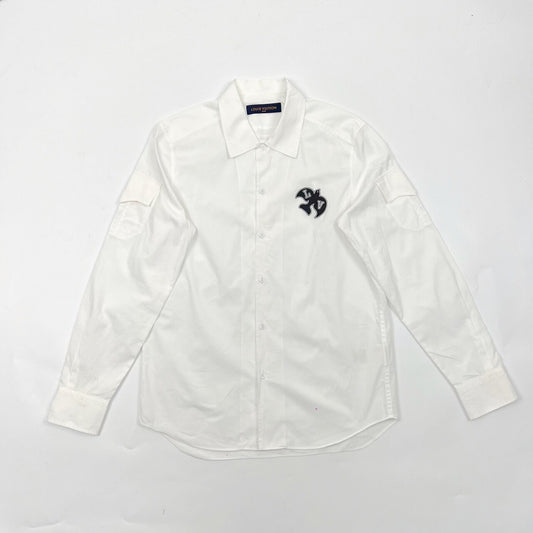Louis Vuitton White Peace Dove Logo Shirt