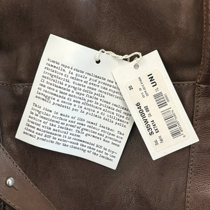 maison martin margiela camel leather travel bag