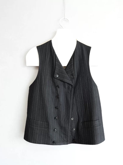 Yohji Yamamoto Black Red Striped Vest