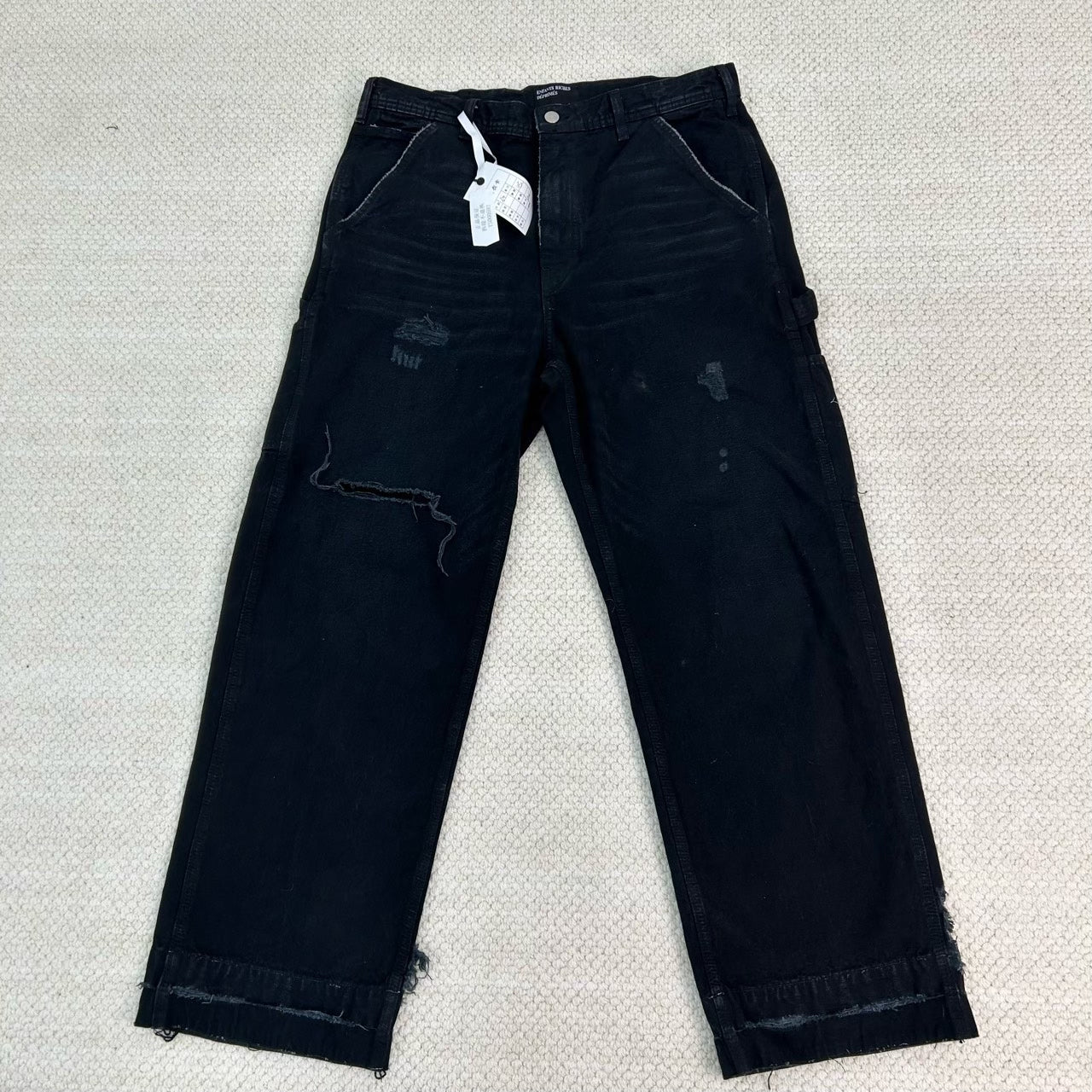 black workwear-style cargo pants for men