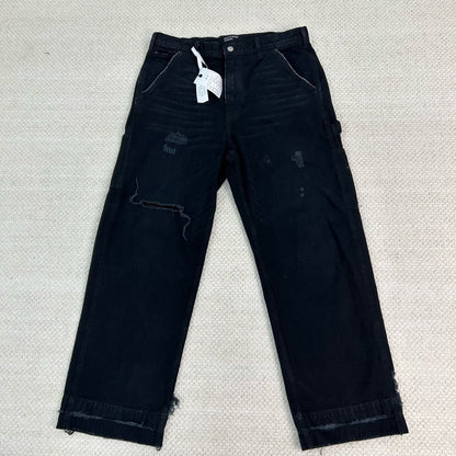 black workwear-style cargo pants for men