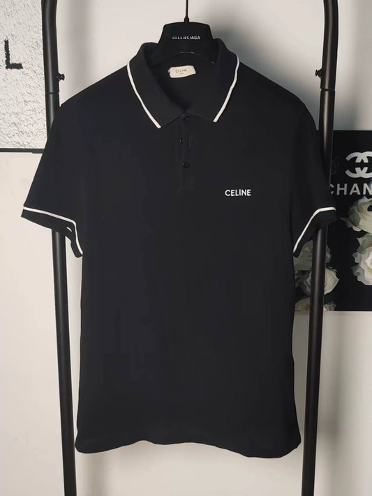 Celine Embroidered Logo Short Sleeve T-shirt