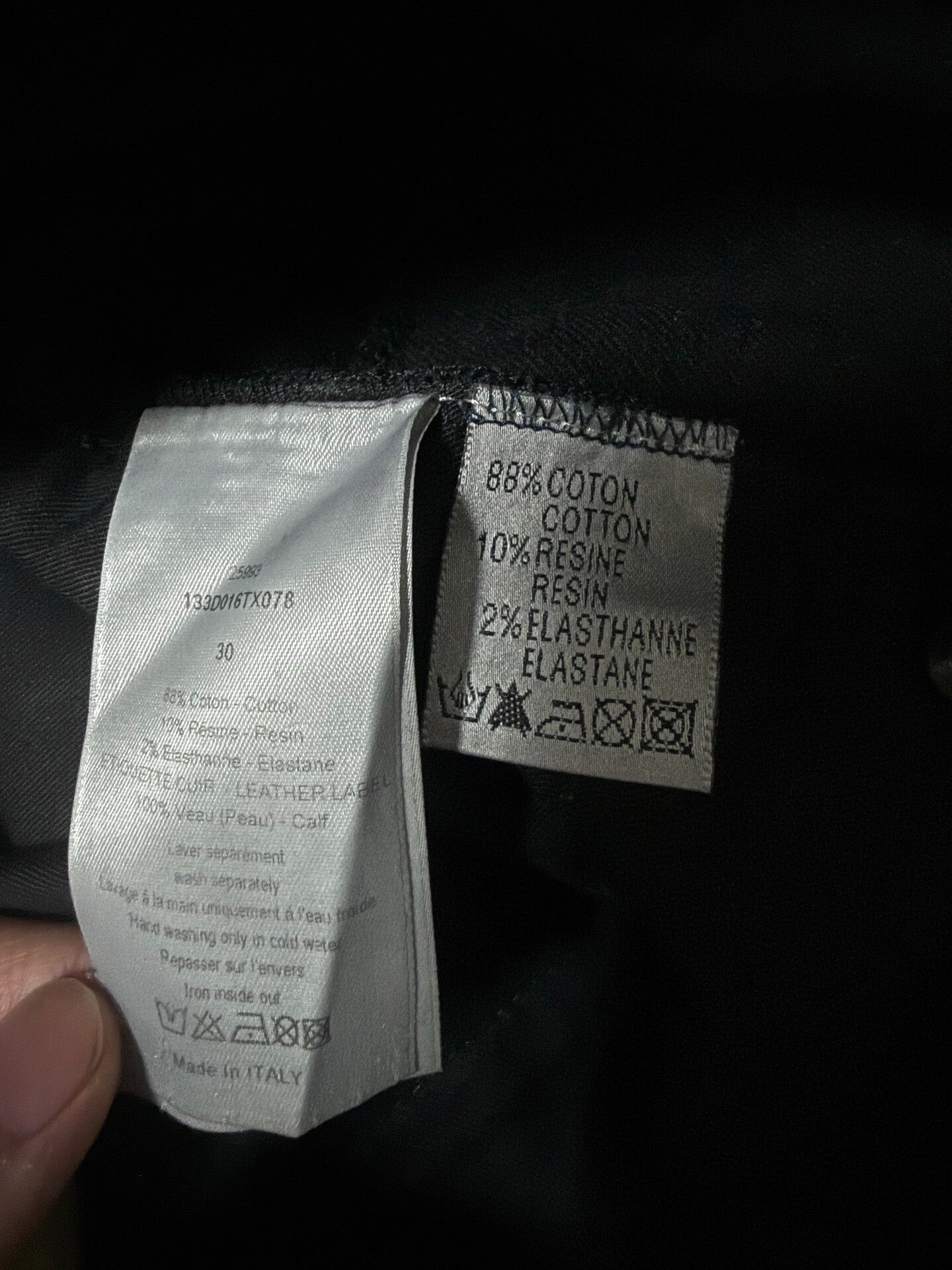 dior homme waxed skinny jeans size 30