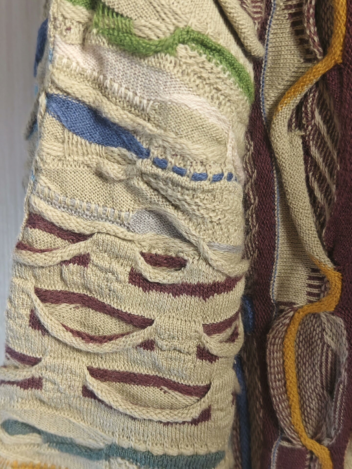 vintage coogi patterned sweater with shoulder pads