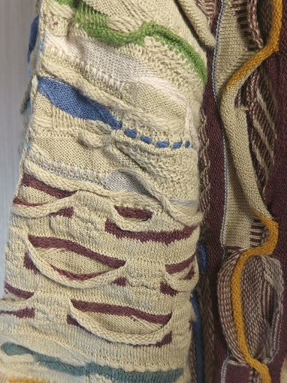 vintage coogi patterned sweater with shoulder pads