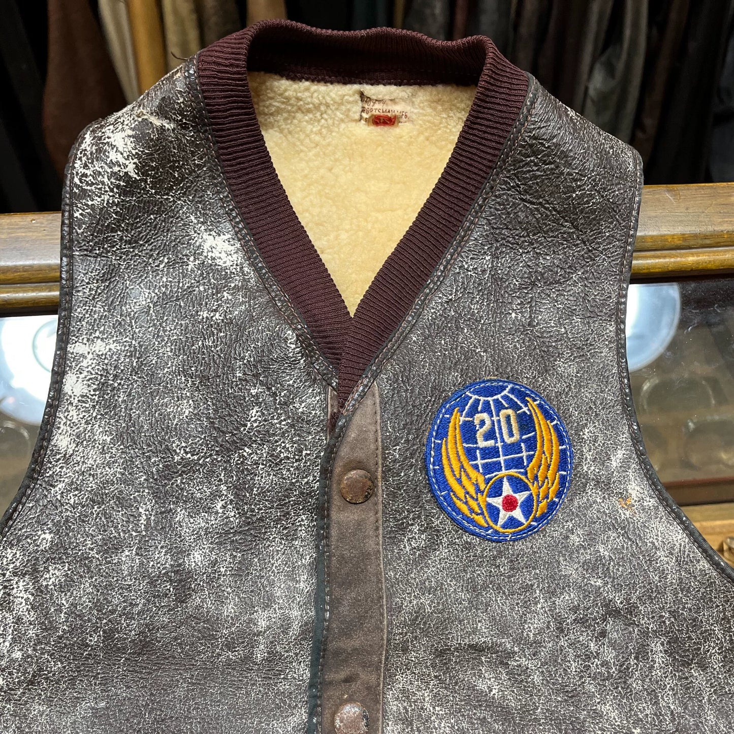 Vintage Leather Shearling Vest