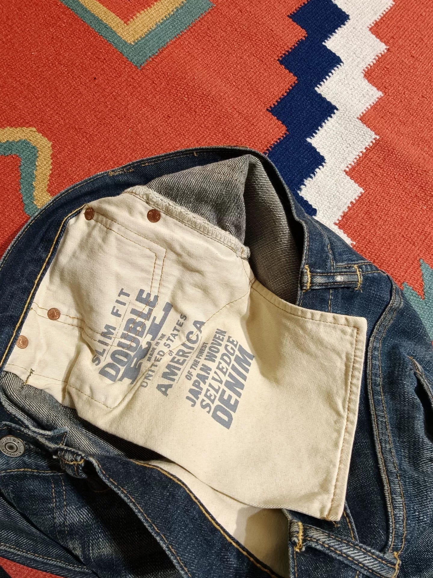 RRL Double RL Yellow Mud Dye Red Selvedge Jeans