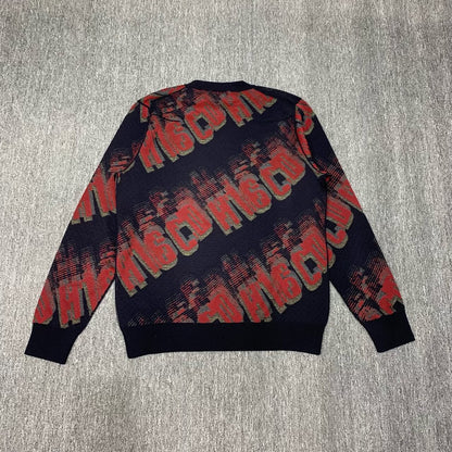 dior cd logo print knitted sweater