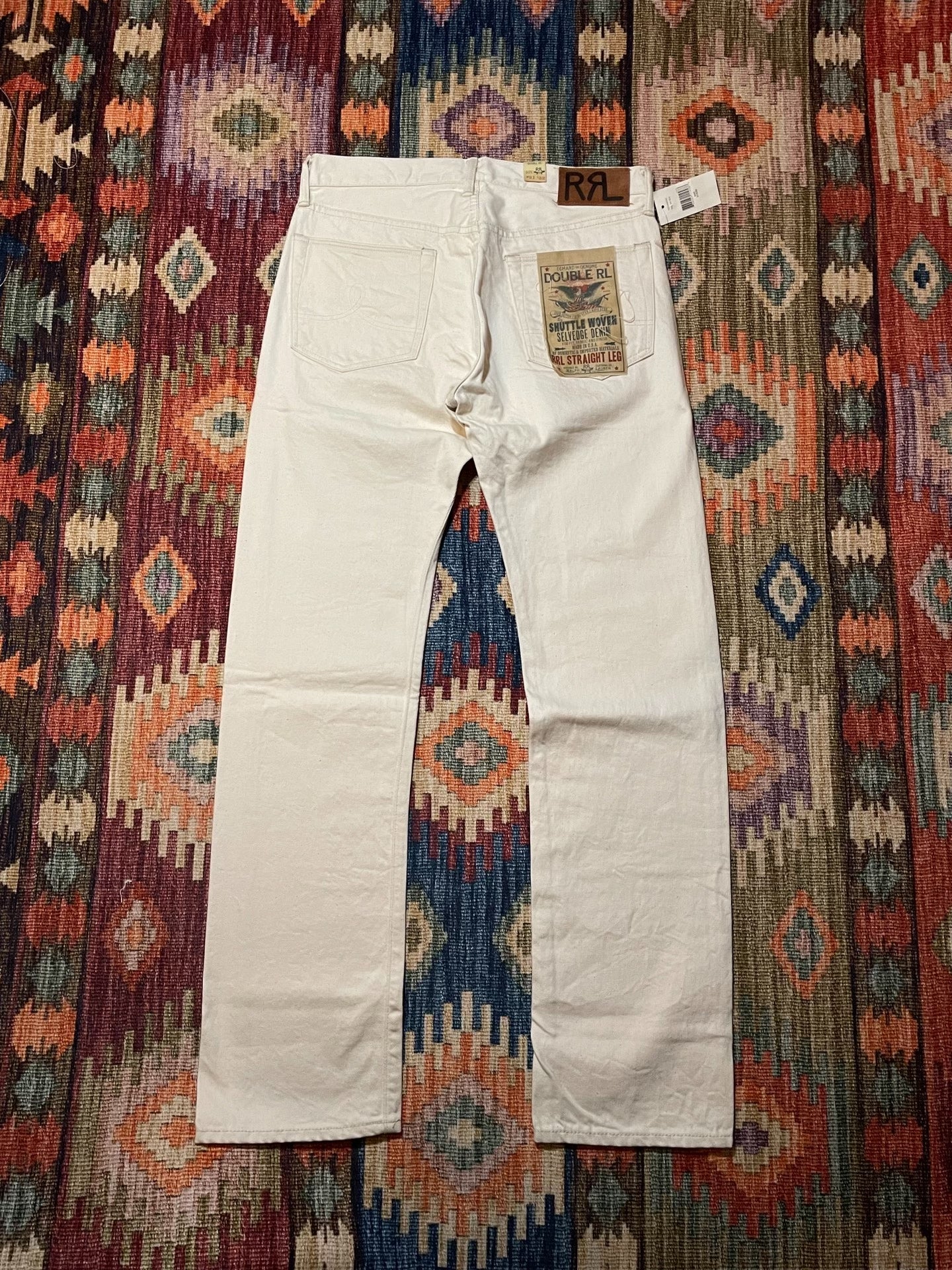 RRL Japanese Cotton Straight Leg White Jeans
