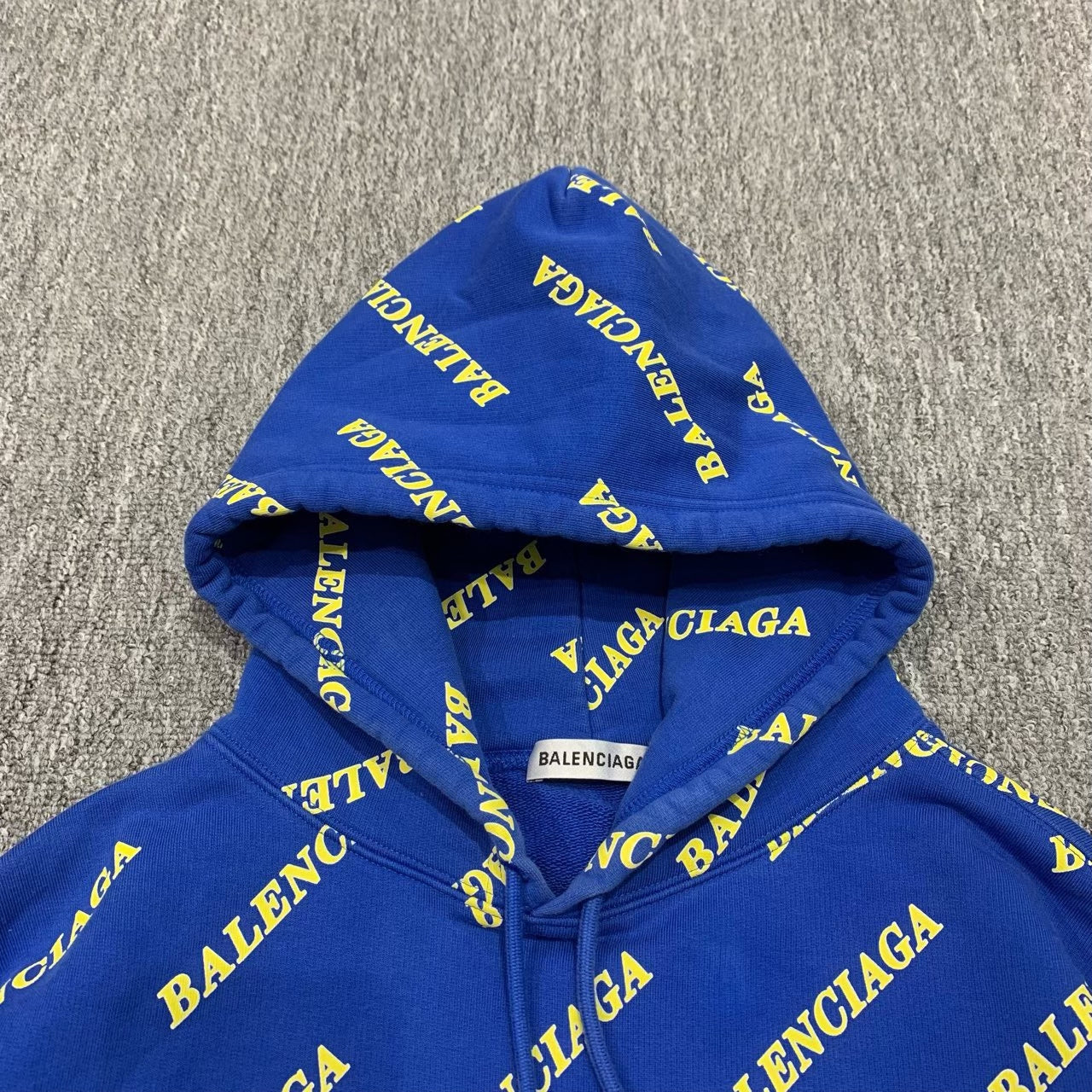 balenciaga blue printed hoodie sweatshirt