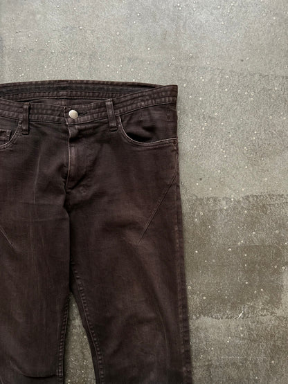 number nine washed brown jeans